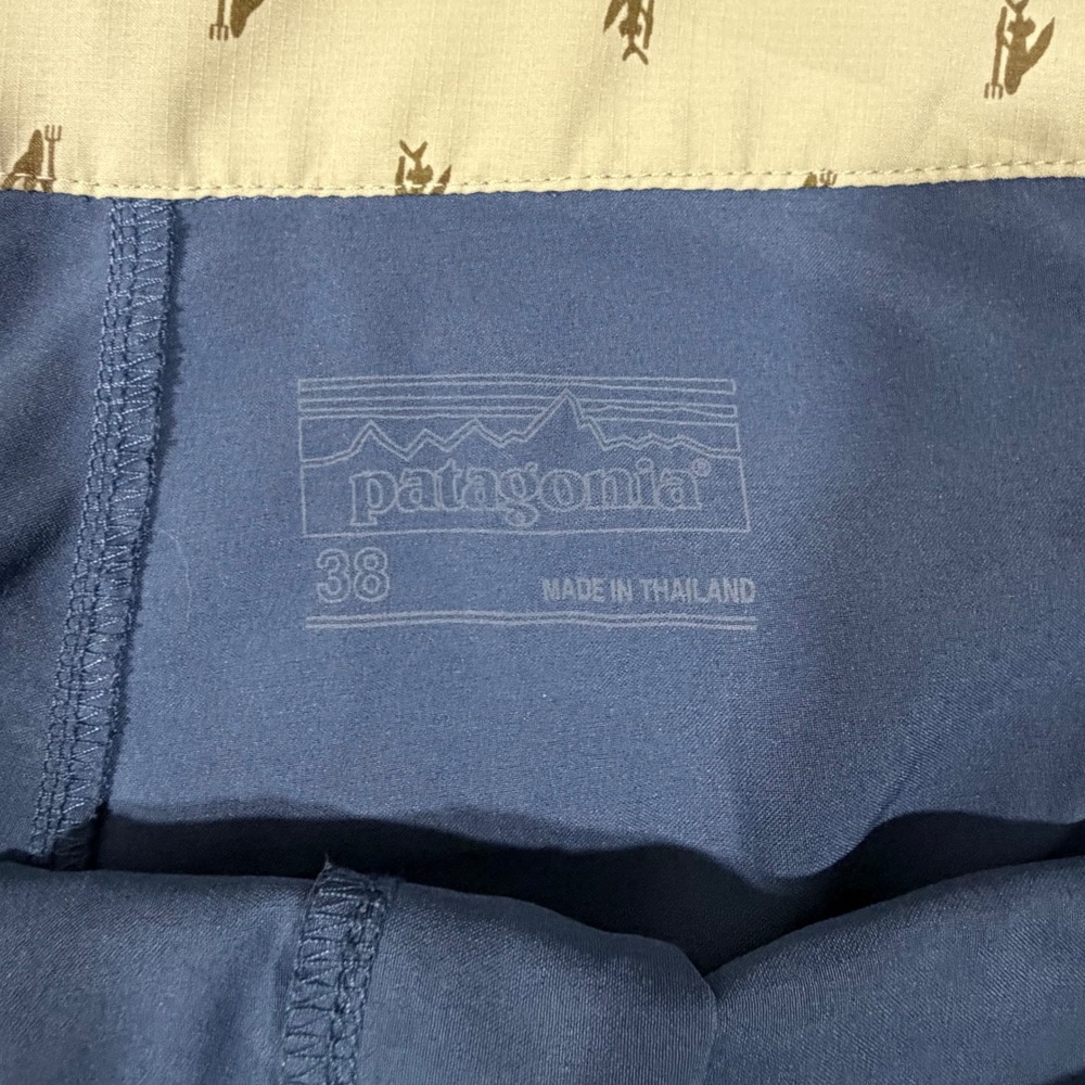 Patagonia Board Shorts Men 38 Blue Leaf Camo‎ Lace Up Surf Swim Trunks - Picture 4 of 7
